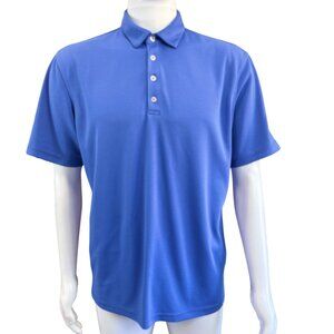 Johnnie-O Mens Blue Prep-Formance Golf Polo Shirt M Embroidered Logo Polyester
